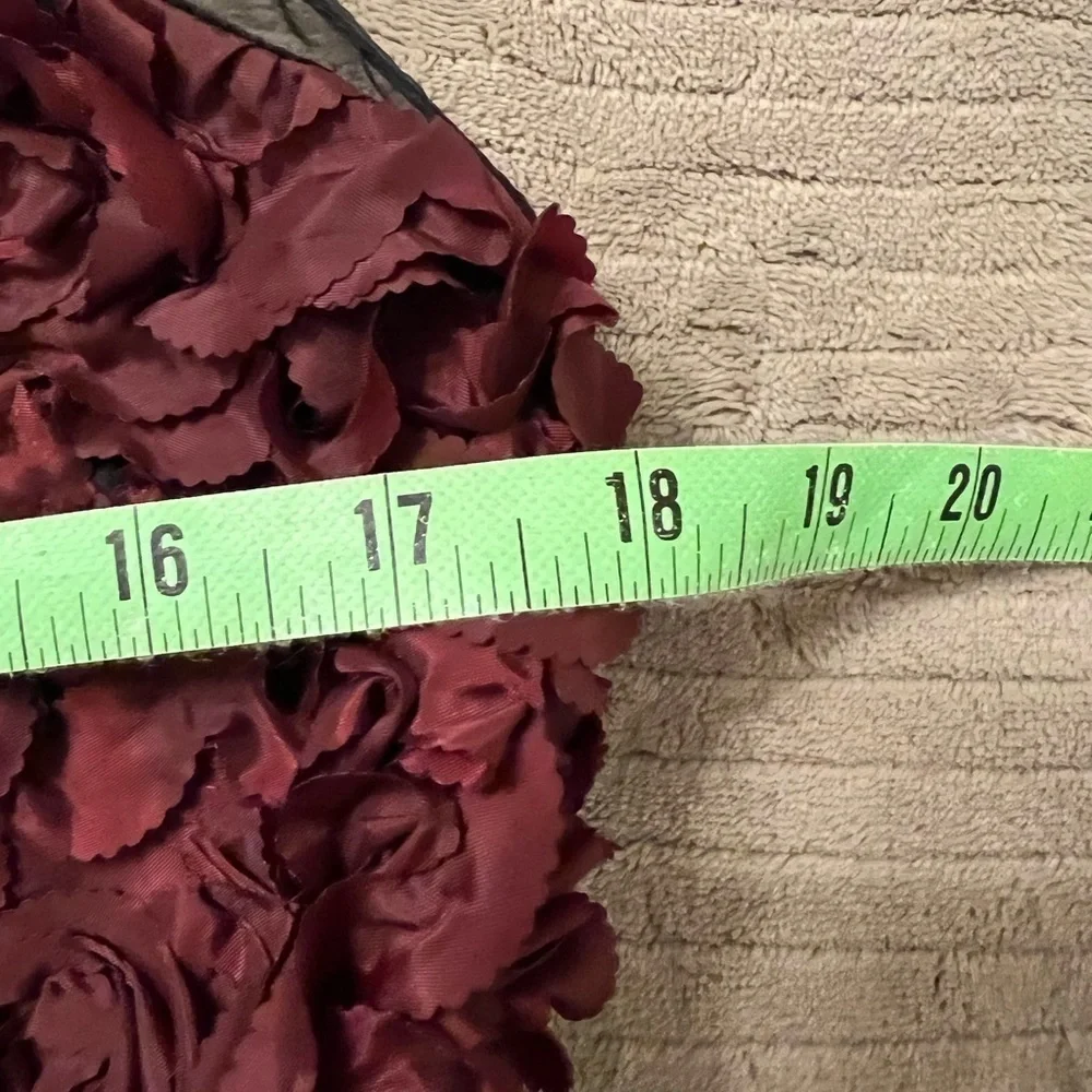 Anthropologie Tracy Reese Maroon 3D Floral Rose Cocktail Dress NWT - Picture 9 of 14